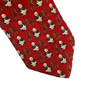 Brooks Brothers Silk Panda Eating Bamboo Necktie Tie‎
